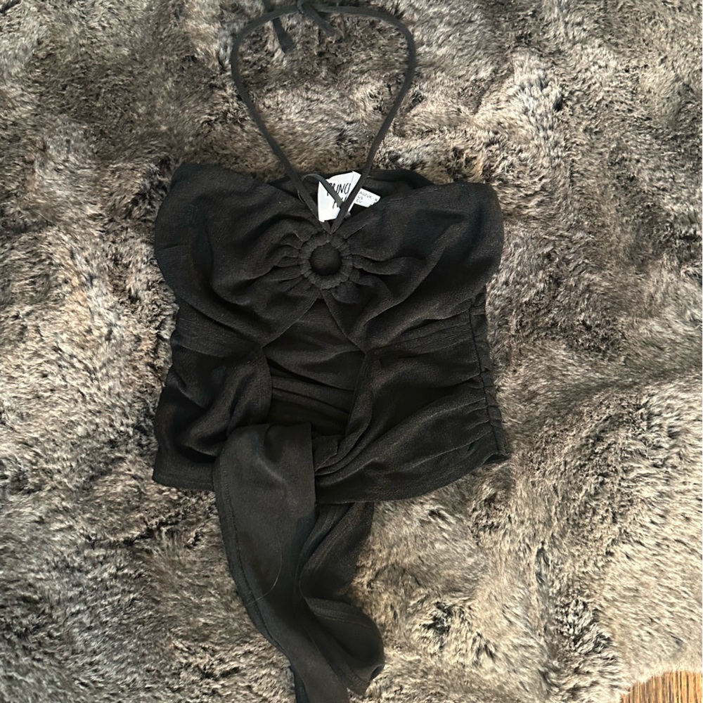 Princess Polly Black Halter Top